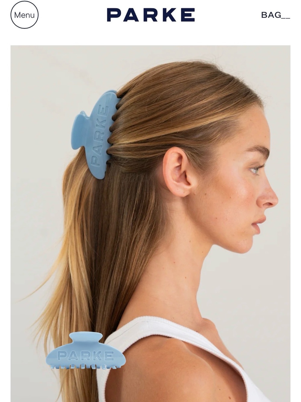 New! Parke Powder Blue claw clip